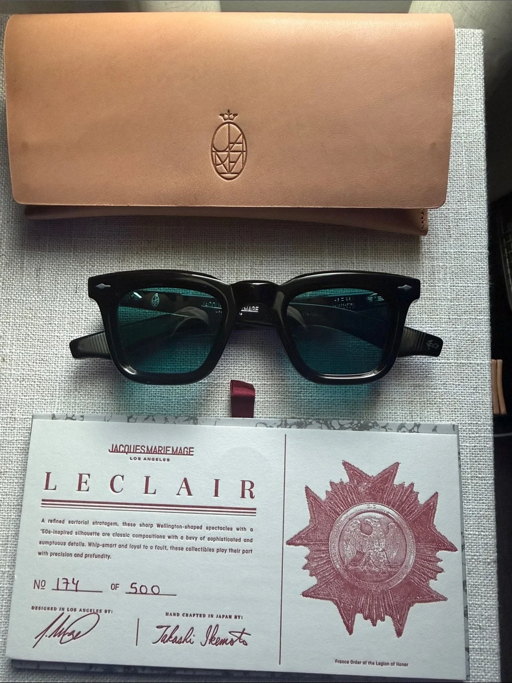 Leclaire Men’s Sunglasses in Black with Teal Lenses